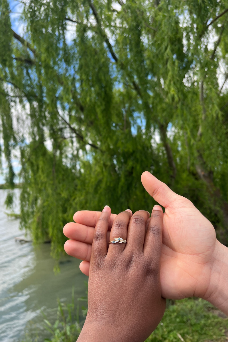 An engagement ring.